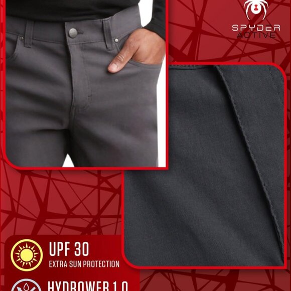 NWOT SPYDER Grey Core 5 Pocket Pants 36 x 30 - Picture 4 of 11